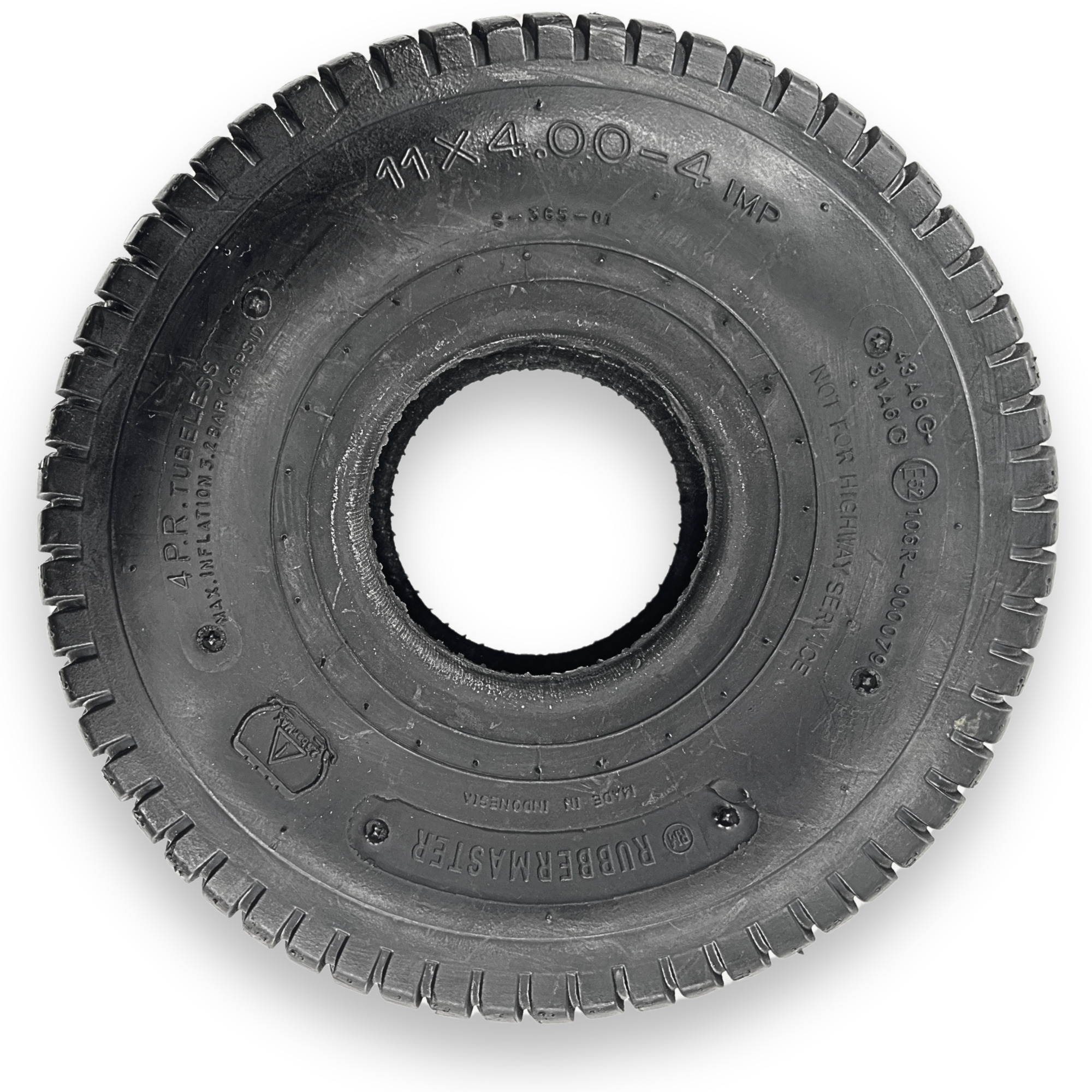 RubberMaster, 4 Ply Turf Tire 11x4.00-4 Tire Diameter 11.42 in, Model# 450049